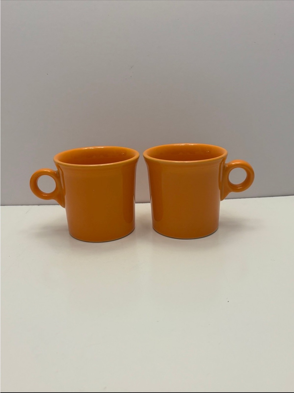 Set of Homer Laughlin 
Fiesta fiestaware classic ring-handle mugs